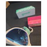 goodr Iced By Yetis Polarized Sunglasses, Medium Sized (OG), White Solid Frame with Blue Mirrored Reflective Lens, UV400 Protection, No Slip, No Bounce