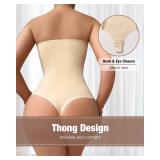 USEASY Shapewear Bodysuit Tummy Control Strapless Bra Shapewear for Women Strapless Faja Body Shaper Thong Light Shapewear Beige M