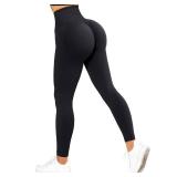 SUUKSESS Scrunch Butt Lifting Seamless Leggings for Women Booty High Waisted Workout Yoga Pants (Black, L)