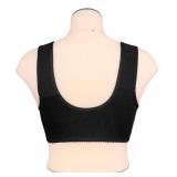 Bras for Older Women No Underwire Front Closure Comfort Senior Wireless Snap Closing Bra Black 44B