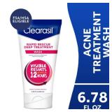 Clearasil Rapid Rescue Deep Treatment Acne Face Wash, Maximum Strength with 2% Salicylic Acid Acne Medication, Acne Facial Cleanser, 6.78 fl oz