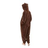 COSUSKET Snug Fit Unisex Adult Onesie Pajamas, Sherpa Bear Animal One Piece Halloween Costume Sleepwear Homewear, XL