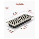 VEVOR 4 x 10 Inch Floor Registers, 2-Pack Vent Grilles, HVAC Heavy-Duty Walkable Iron Floor Vents, Easily Adjustable Rust-Proof Air Vents Deflector with Metal Damper, for Home & Office, Nickel-Plated