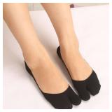 ZARSIO 3 Pairs Japan Tabi Socks No Show Socks Flip Flop Sock Split Toe Low Cut Sock (US, Alpha, One Size, Regular, Regular, White+Black+Fleshcolor)