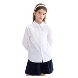maoo garden Girls White School Uniform Shirt Long Sleeve Blouse Button Down Blouse 11-12Y
