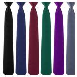 Haysandy 6 Pcs Clip on Ties for Men Solid Color Men