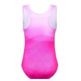 Kirinkylin Girls Leotards for Gymnastics Size 10-12 Years Old Rose Wave Workout Bodysuit with Kids Shiny Gym Leos