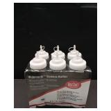 TableCraft 12634 Widemouth Condiment Squeeze Bottles, 63 mm Wide Opening, Cone-Tip Top, Tethered Cap, Clear Sauce Dispensers for Food Prep, 32 oz (946 mL), NSF, Made in USA, Pack of 6