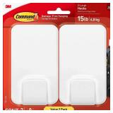 Command Heavy Duty Utility Wall Hooks, 2 Hooks with 8 Command Strips, 15lb X-Large Utility Hook_