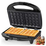 OSTBA Waffle Maker, 2 Slice Non-Stick Waffle Iron, Belgian Waffle Machine with Indicator Lights, PFOA Free, Perfect for Breakfast and Snacks, 750W