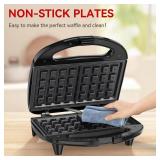 OSTBA Waffle Maker, 2 Slice Non-Stick Waffle Iron, Belgian Waffle Machine with Indicator Lights, PFOA Free, Perfect for Breakfast and Snacks, 750W