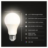 Feit Electric A19 LED Light Bulb, 60-Watt Equivalent Garage Bulb, 800 Lumens, E26 Medium Base, 3000K Bright White, Instant On, General-Purpose Household Lighting, 11,000-Hour Lifetime, 4 Pack