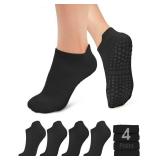 yeuG Pilates Socks for Women Non Slip Grip Socks Ankle Grippy Yoga Socks for Ballet, Pure Barre, Dance, Barefoot Workout