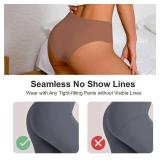 Seamless Underwear for Women High Waisted Underwear for Women Cooling Ice Silk No Show Panties 5 Pack, M