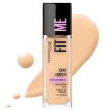 Maybelline Fit Me Dewy + Smooth Liquid Foundation Makeup, Light Beige, 1 Count (Packaging May Vary)