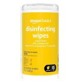 Amazon Basics Disinfecting Wipes, Lemon Scent, Sanitizes/Cleans/Disinfectant/Deodorizes, 85 wipes