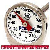 Rubbermaid Commercial Products Food/Meat Instant Read Thermometer, Pocket Size, Dishwasher Safe, Red, For Meat/Food Cooking and Grilling/Oven