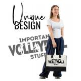 InnoBeta Volleyball Gifts Canvas Tote Bag for Teens Girls, Volleyball Bag with Top Zipper Closure for Lovers, Team, Players on Senior Night, Birthday, Mother