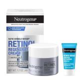 Neutrogena Rapid Wrinkle Repair Retinol Face Moisturizer, Fragrance Free, Anti-Aging Face Cream with Retinol & Hyaluronic Acid, 1.7 oz + Trial Size Hydro Boost Facial Cleanser, 0.5 fl. oz