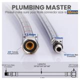 Supply Lines 3/8" Female Compression Thread M10 Male Connector 1 Pair, ARCORA 16" Faucet Hose Connects Bathroom Sink to Water Supply