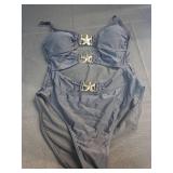 Eomenie One Piece Swimsuit for Women Cutout Monokini Sexy Bathing Suit Metal Swim Suit, Small