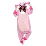 Wishliker Halloween Stitch Kigurumi Onesie Pajamas Costume Unisex Adult Pink M