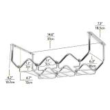 Wallniture Piccola Under Cabinet Wine Rack & Glasses Holder Kitchen Organization with 4 Bottle Organizer Metal Chrome