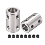 uxcell 8mm to 8mm Bore Rigid Coupling Set Screw L22XD14 Stainless Steel,Shaft Coupler Connector for 3D Printers, Motor Accessories,2pcs