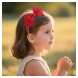 7Rainbows Fashion Cute Red Bow Headband for Girls Toddlers.