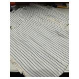 MIULEE Pack of 2 Light Blue Pillow Covers 18x18 Inch Striped Farmhouse Couch Spring Spring Throw Pillow Covers with Fringe Chic Cotton Decorative Cushion Covers for Sofa Living Room Bed Home Decor