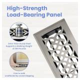 Howeall 4x14 Inches Heavy Duty Walkable Floor Register Easy Adjust Air Supply Lever Floor Vents - Charlotte Design - Vent Cover for Home Floor - Satin Nickel