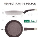 Boryenty 9.4" Ceramic Skillet | Non Stick Frying Pan with Stay-Cool Handle PFOA-Free, Pefect Egg Pan for Everyday Cooking