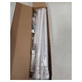 White Curtain Rods for Windows 28-48 inch, 2 Pack 5/8" Curtain Rod Set with Brackets, Splicing Adjustable Curtain Rod for Bedroom, Kitchen, Living Room, Matte White