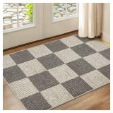 EcoNest Checkered Rug 2x3 Washable Soft Rug Low-Pile Boho Rugs for Living Room with Non-Slip Backing for Bedrooms, Classroom, Dining Room, Office, Kids Playroom