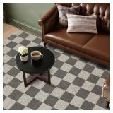 EcoNest Checkered Rug 2x3 Washable Soft Rug Low-Pile Boho Rugs for Living Room with Non-Slip Backing for Bedrooms, Classroom, Dining Room, Office, Kids Playroom