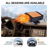 12V 150W Portable Car Heater Fast Demisting Defroster, Automobile Car Heater Can Heat Rapidly inwith Heating Cooling Air Purify, 360Degree Rotary Defroster Portable Car Heater (FF-5)