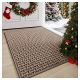 YDKGL Door Mat Entrance 24x35, Dirt Resistant and Absorbent, Non-Slip Rubber Backing Floor Mats, Easy Clean Low-Profile Doormat for Entryway, Front Door, Inside Entrance, Black