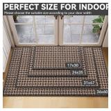 YDKGL Door Mat Entrance 24x35, Dirt Resistant and Absorbent, Non-Slip Rubber Backing Floor Mats, Easy Clean Low-Profile Doormat for Entryway, Front Door, Inside Entrance, Black