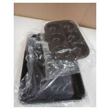 Baking Pans Set, Nonstick Bakeware Sets, Oven Pans for Cooking, AIVIKI 6 Pieces Baking Sheets Set Including Cookie Sheet, Deep Roaster Pan, Square Pan, Loaf Pan, Muffin Pan, Carbon Steel Baking Set