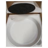 Plant Saucer 10 Inch, 1 Pack Large Plant Saucers Glazed Ceramic Tray for Flower Pot, Classic Sturdy Planter Water Catcher Tray for Plant Base,White