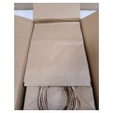 vanhel 100 Pack Brown Paper Bags with Handles,8x4.25x10.5 Inches,Gift Bags Medium Size,Gifts Bag Bulk for Festival,Birthday,Favor,Party,Shopping,Retail Merchandise.
