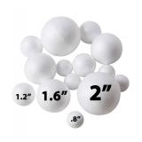 240 Pack Foam Balls -Craft Balls DIY Home, School Craft Project -240 Bulk Foam Balls, 4 Sizes .8, 1.2, 1.6, 2 Inches