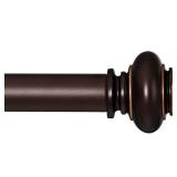 SIMEWIN Bronze Curtain Rods for Windows 28 to 48 Inches Adjustable Decorative 1 Inch Diameter Single Window Curtain Rod Set with Classic Finials, Bronze with Gold Finishing
