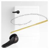 iFealClear Universal Metal Toilet Handle Replacement Kit, Front Mount Toilet Tank Flush Lever with Stainless Steel Chain, Fits Most Toilets, Oil Rubbed Bronze