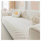 Awjcsv Couch Cover for Dogs Washable, Waterproof Couch Covers for 3 Cushion Couch Sofa Pet Friendly, Soft and Anti Slip (White, 1pc/36"x 83")