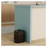 CEROELDA Small Trash Can with Lid-5L/1.3 Gal,Stainless Steel Outdoor Dog Poop Garbage Can-Farmhouse Retro Metal Waste Bin w/Step Pedal for Bathroom Bedroom Office-Soft Close-Black