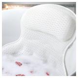 Bath Pillow Bathtub Pillow, Luxury Bath Pillows for Tub Neck and Back Support, Bath Tub Pillow Headrest with Soft 4D Mesh Fabric and Non-Slip Suction Cups, Relaxing Bath Accessories Spa Gifts