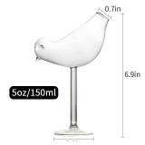 Cocktail Glass - Creative Bird Design Cocktail Glass, 150ml Individuality Glass Goblet (4)