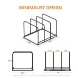 KORRTFID Kitchen Cabinet Organizer - Steel Cookware Rack, Divided Holder with 3 Slots for Skillets, Baking Tray and Chopping Board - Pan Storage (2.2 Inch Width Slots)