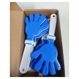 Syhood 6 Pcs Hand Clappers 7.5 Inch Noise Makers Party Favors Plastic Clapper Sporting Events Cheers for Football Basketball Birthday Decorations Gift Supplies(Blue and White)